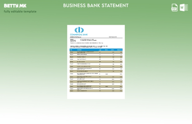 модерен стил Изјава на фирмата на Комерцијална банка Шаблон Word и PDF